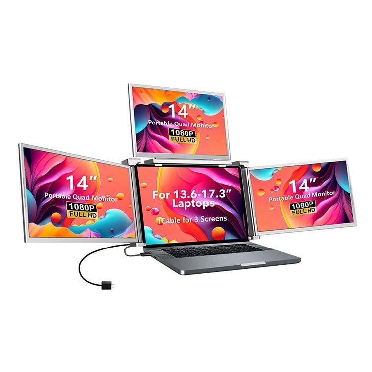 Laptop Screen Extender 14 Inch | 3 Screen Portable Monitor (Full HD IPS)